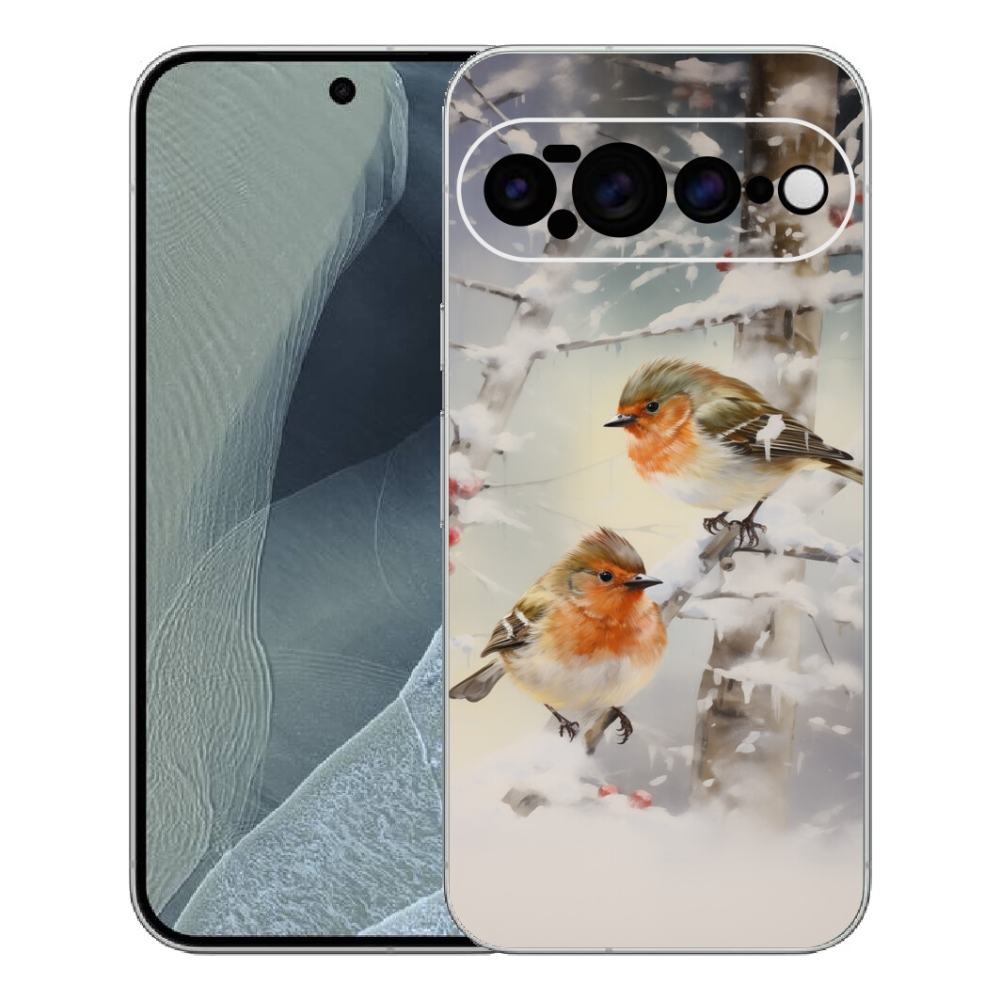 Gelový kryt mmCase na Google Pixel 11 Pro XL - ptáčci v zimě