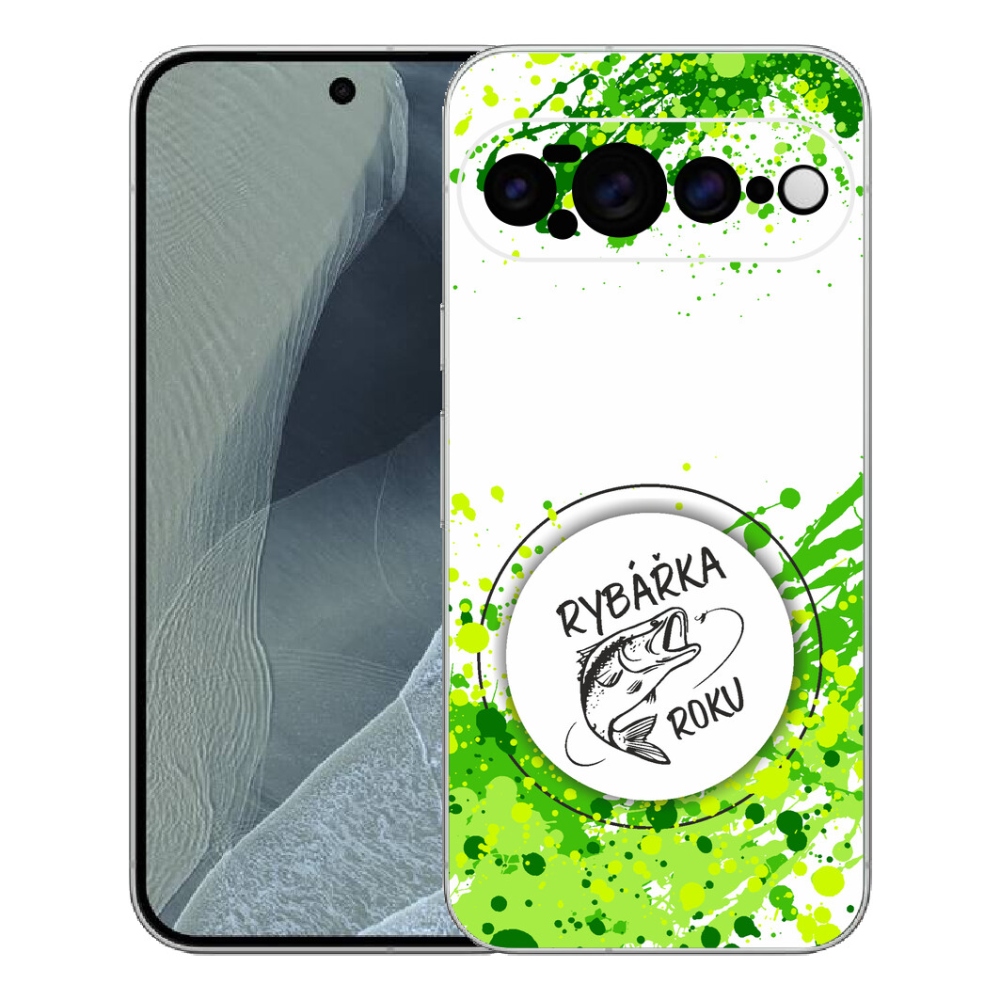 Gelový kryt mmCase na Google Pixel 11 Pro XL - rybářka roku bílé pozadí