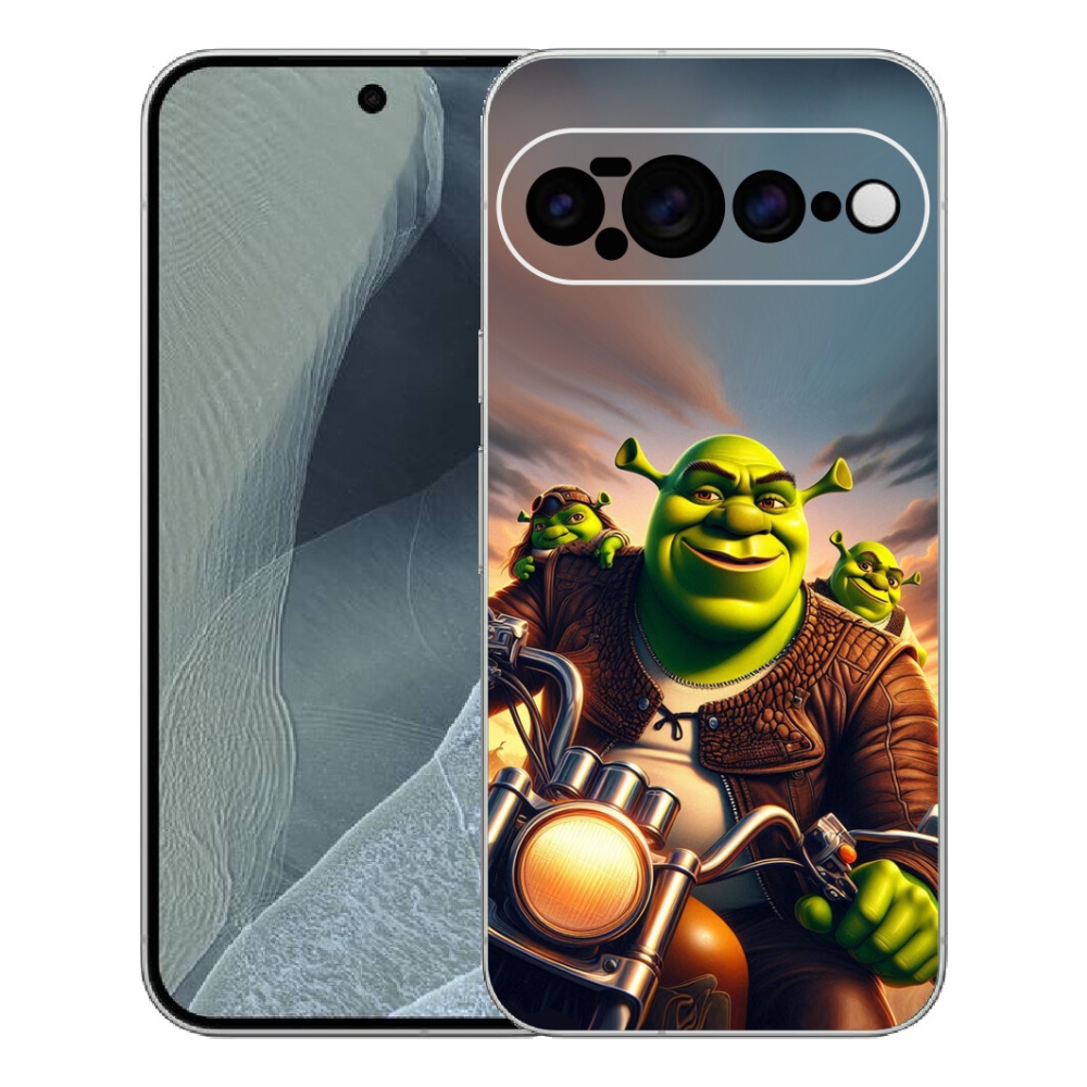 Gelový kryt mmCase na Google Pixel 11 Pro XL - shrek na motorce