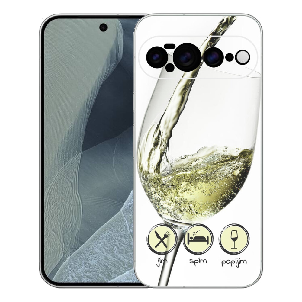 Gelový kryt mmCase na Google Pixel 11 Pro XL - sklenička vína bílé