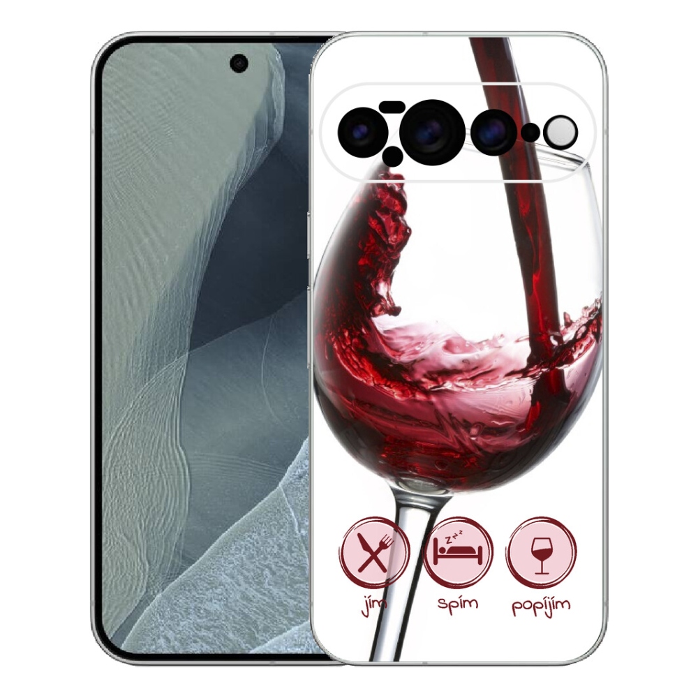 Gelový kryt mmCase na Google Pixel 11 Pro XL - sklenička vína červené
