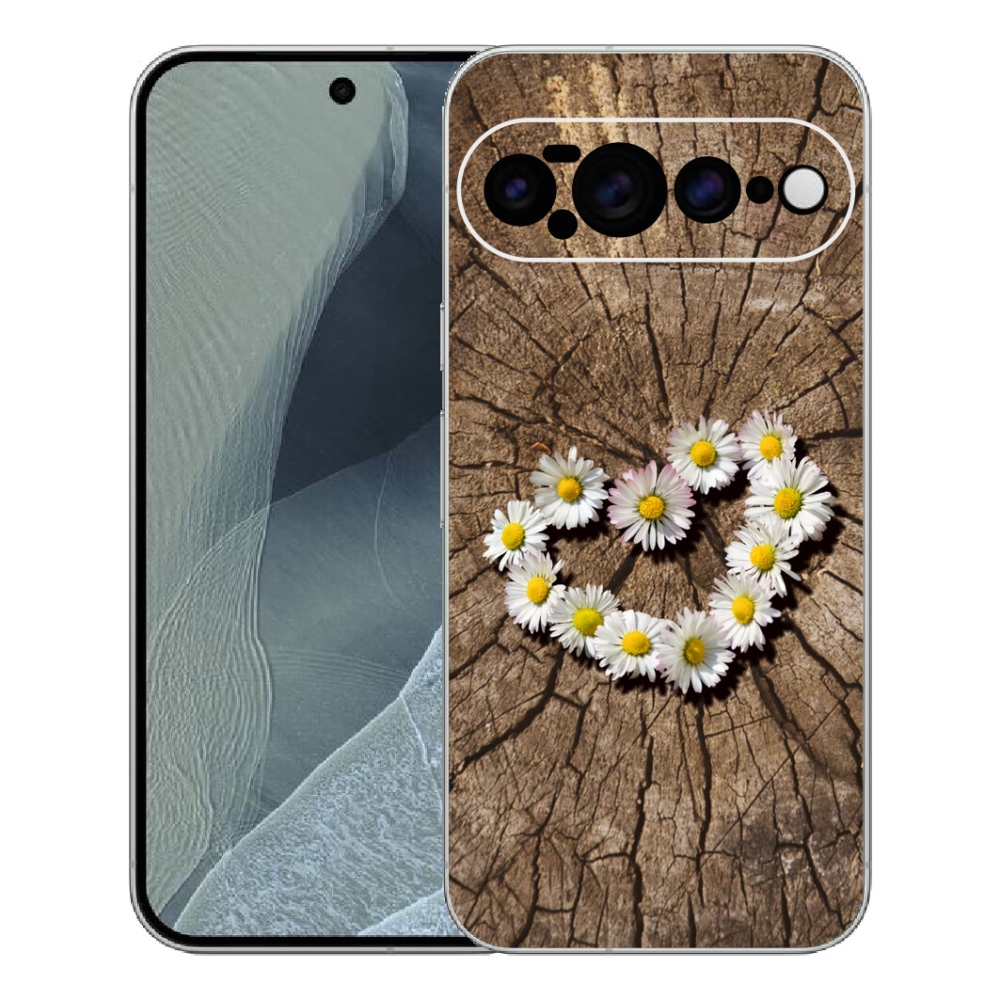 Gelový kryt mmCase na Google Pixel 11 Pro XL - srdce z kopretin