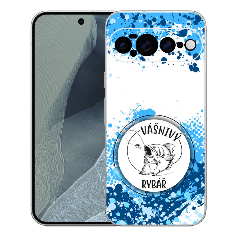 Gelový kryt mmCase na Google Pixel 11 Pro XL - vášnivý rybář bílé pozadí