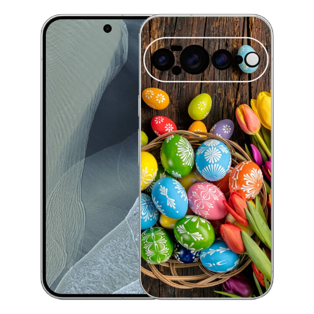 Gelový kryt mmCase na Google Pixel 11 Pro XL - velikonoční vajíčka