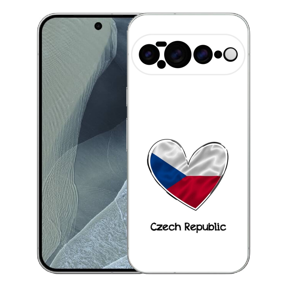 Gelový kryt mmCase na Google Pixel 11 Pro XL - vlajka srdce bílé pozadí