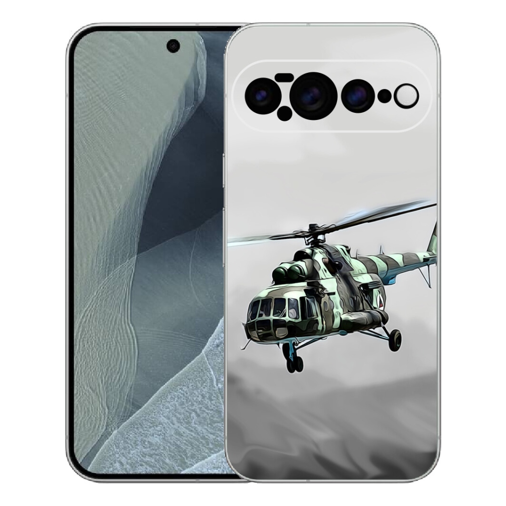 Gelový kryt mmCase na Google Pixel 11 Pro XL - vojenský vrtulník