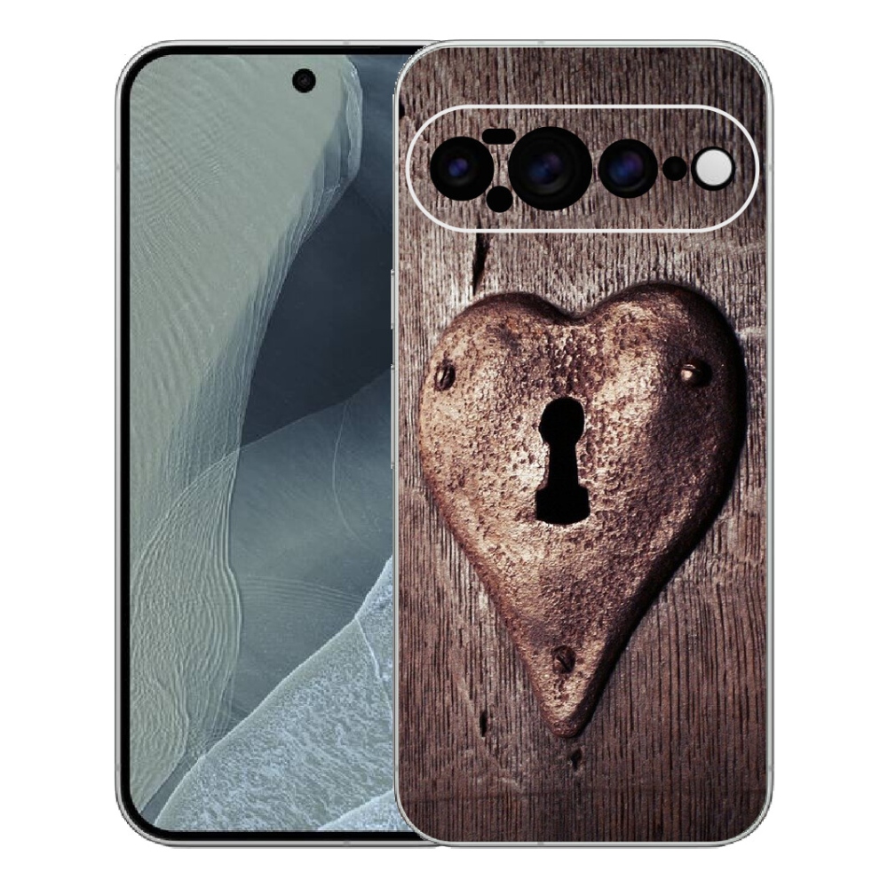 Gelový kryt mmCase na Google Pixel 11 Pro XL - zámek ve tvaru srdce