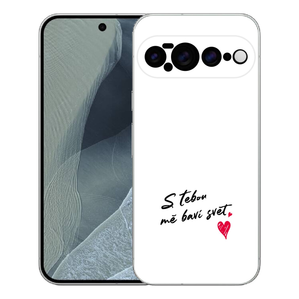 Gelový kryt mmCase na Google Pixel 11 Pro XL - zamilovaný text 1 bílé pozadí