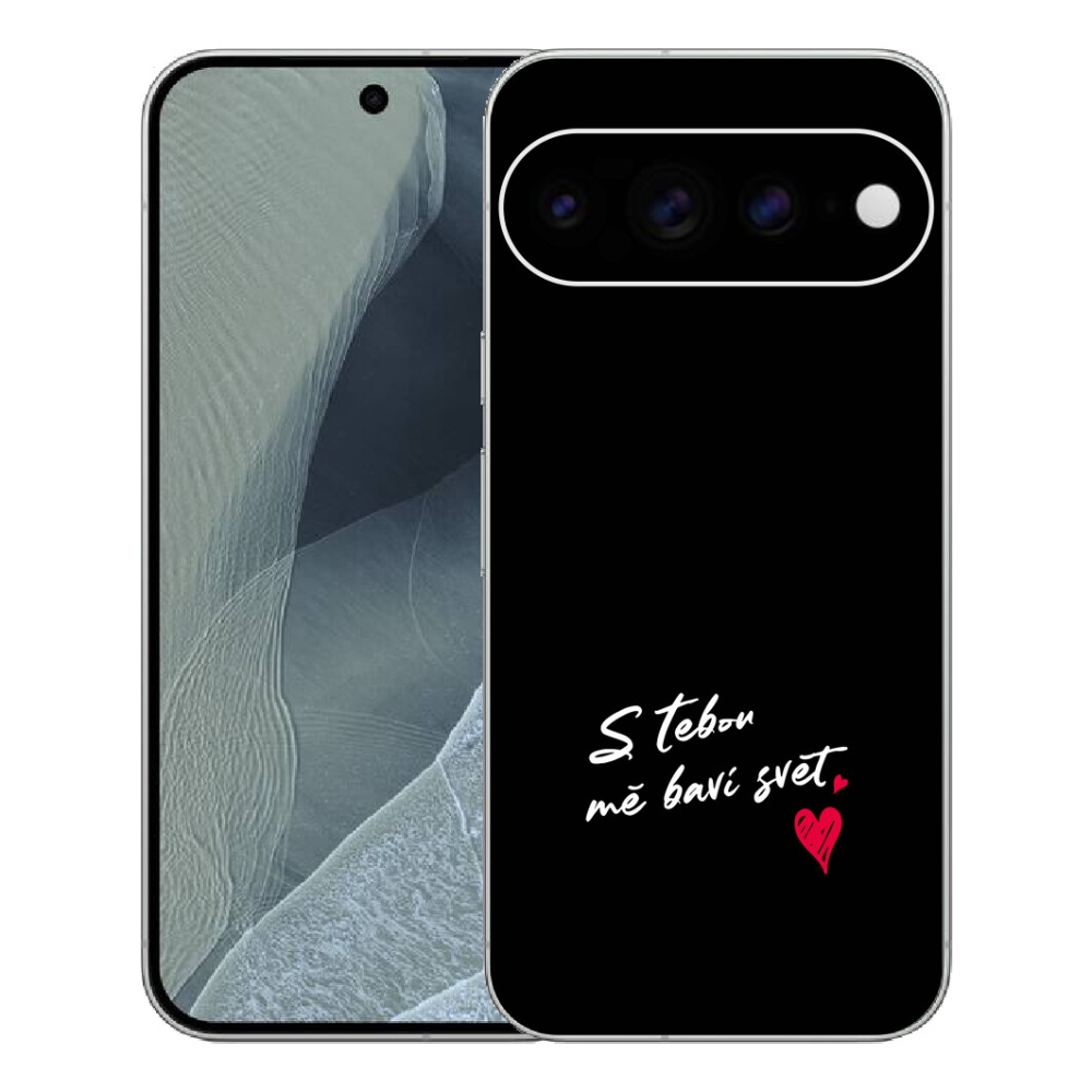 Gelový kryt mmCase na Google Pixel 11 Pro XL - zamilovaný text 1 černé pozadí