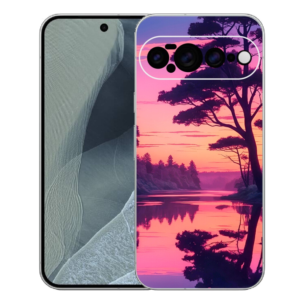 Gelový kryt mmCase na Google Pixel 11 Pro XL - západ slunce nad jezerem