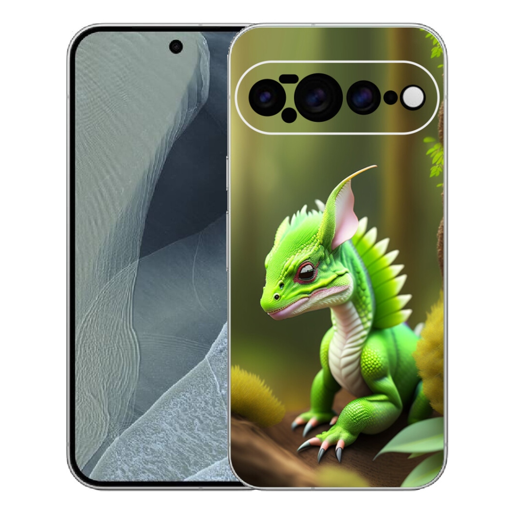 Gelový kryt mmCase na Google Pixel 11 Pro XL - zelený dráček
