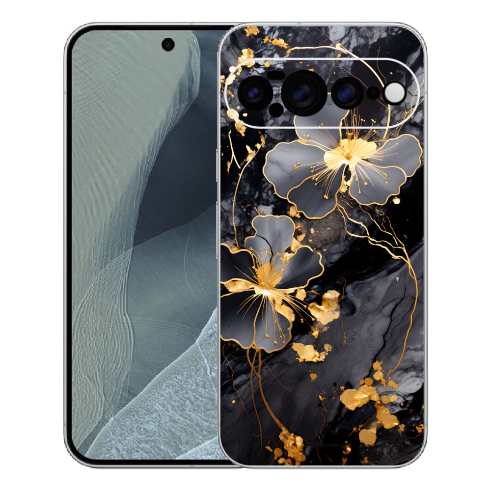 Gelový kryt mmCase na Google Pixel 11 Pro XL - zlaté květy