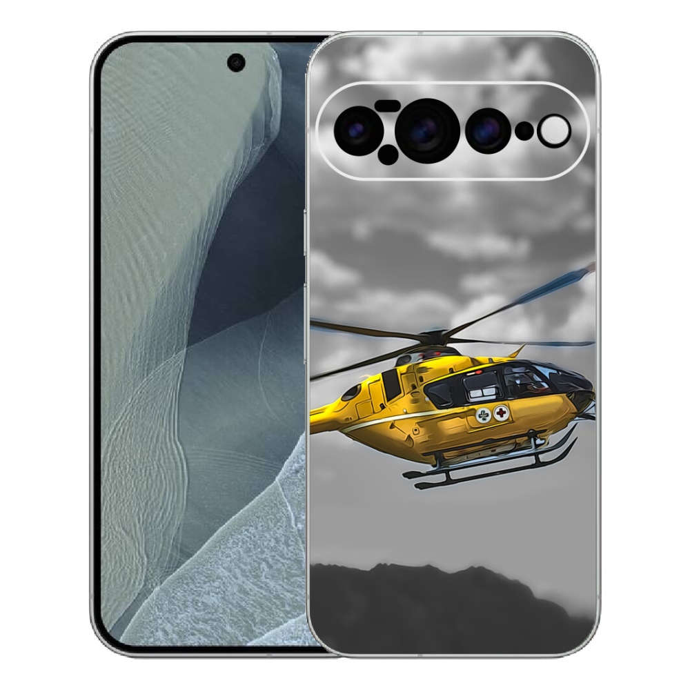 Gelový kryt mmCase na Google Pixel 11 Pro XL - žlutá helikoptéra