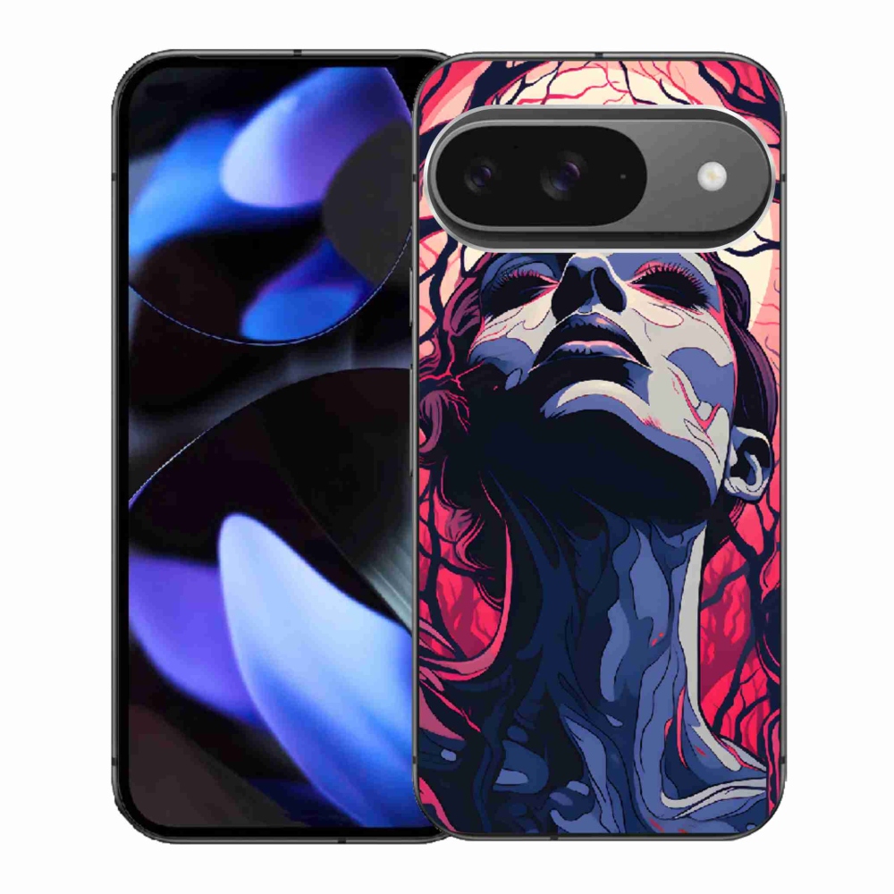 Gelový kryt mmCase na Google Pixel 9 - abstraktní obličej