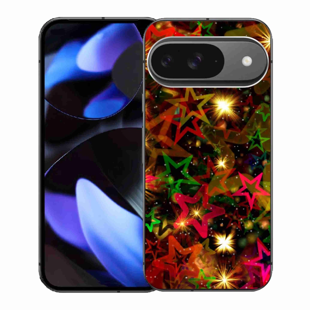Gelový kryt mmCase na Google Pixel 9 - barevné hvězdičky