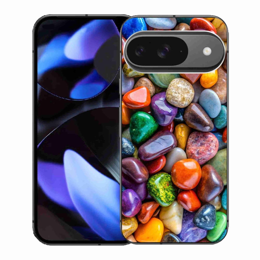 Gelový kryt mmCase na Google Pixel 9 - barevné kamínky