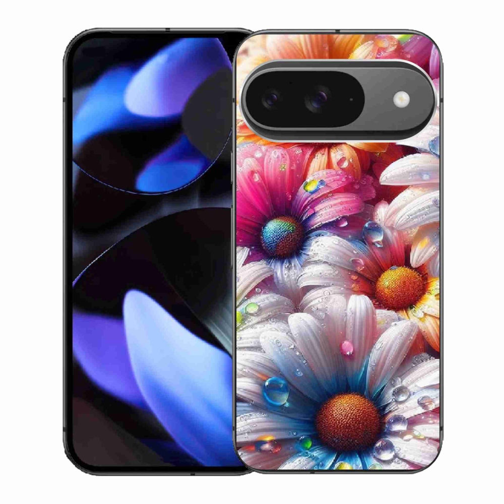 Gelový kryt mmCase na Google Pixel 9 - barevné kopretiny