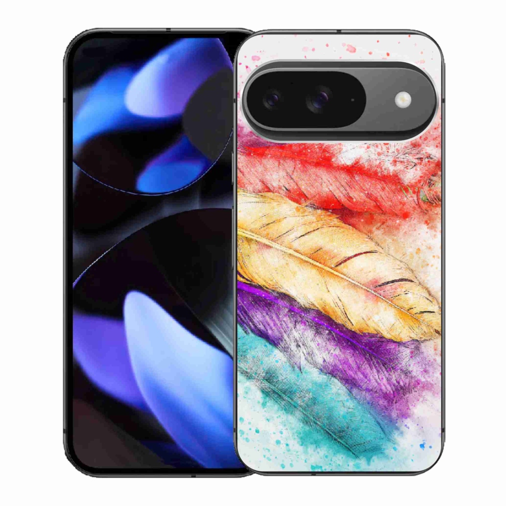 Gelový kryt mmCase na Google Pixel 9 - barevné peří