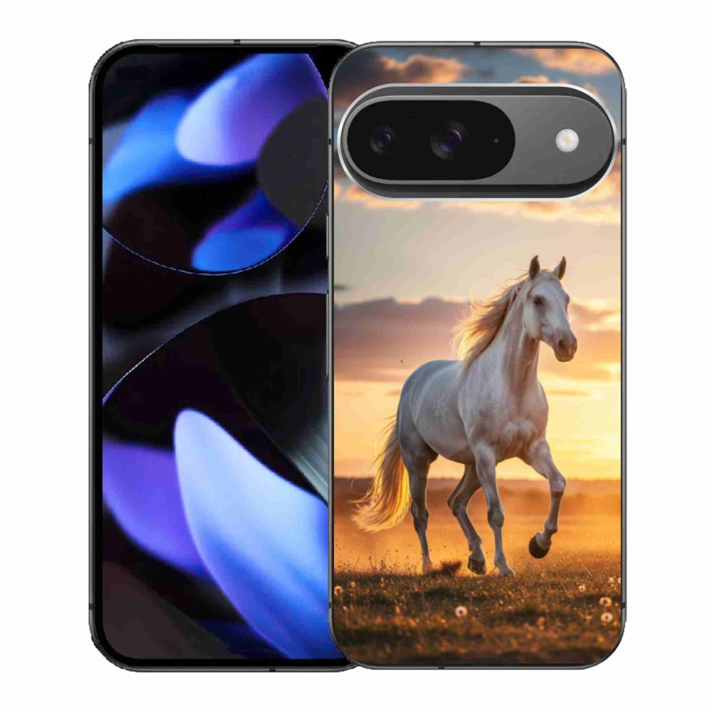 Gelový kryt mmCase na Google Pixel 9 - běžící bílý kůň 2