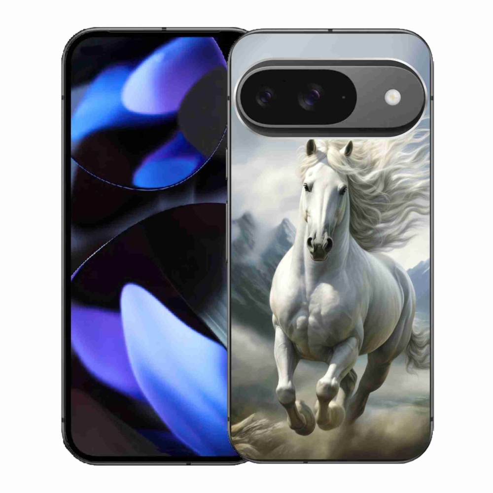 Gelový kryt mmCase na Google Pixel 9 - běžící bílý kůň 3