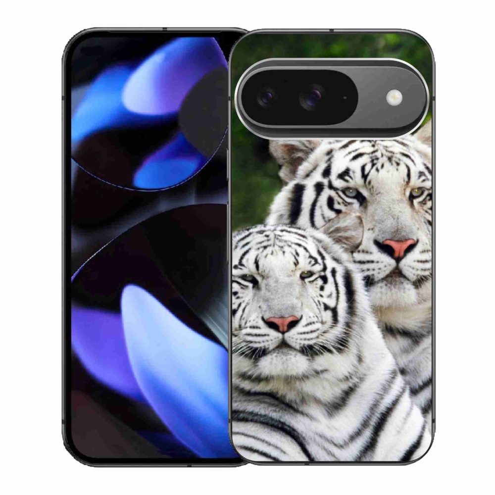 Gelový kryt mmCase na Google Pixel 9 - bílí tygři