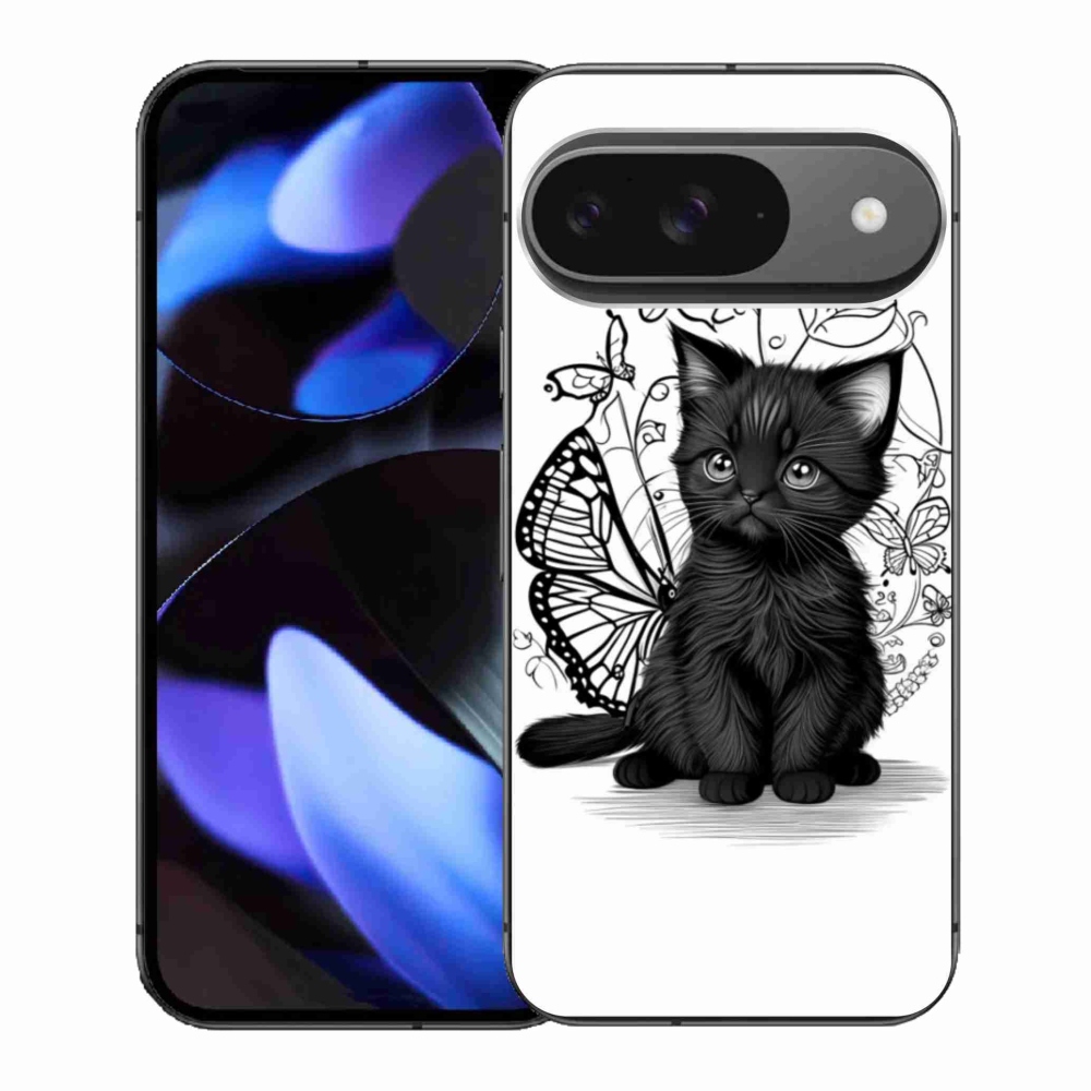 Gelový kryt mmCase na Google Pixel 9 - černé kotě