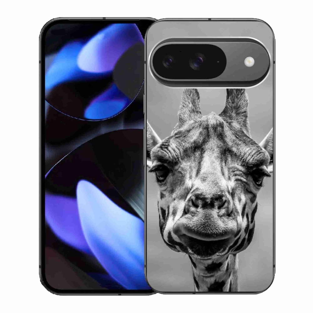 Gelový kryt mmCase na Google Pixel 9 - černobílá žirafa