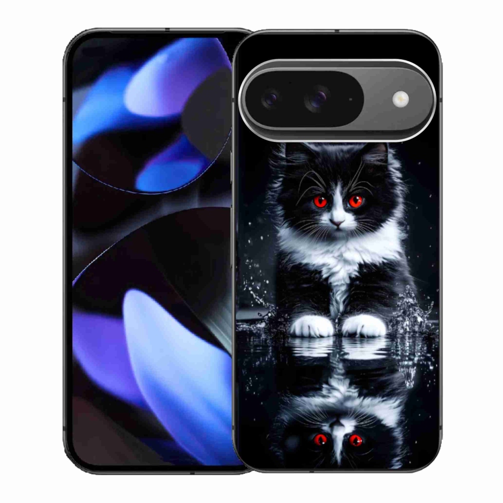 Gelový kryt mmCase na Google Pixel 9 - černobílé kotě