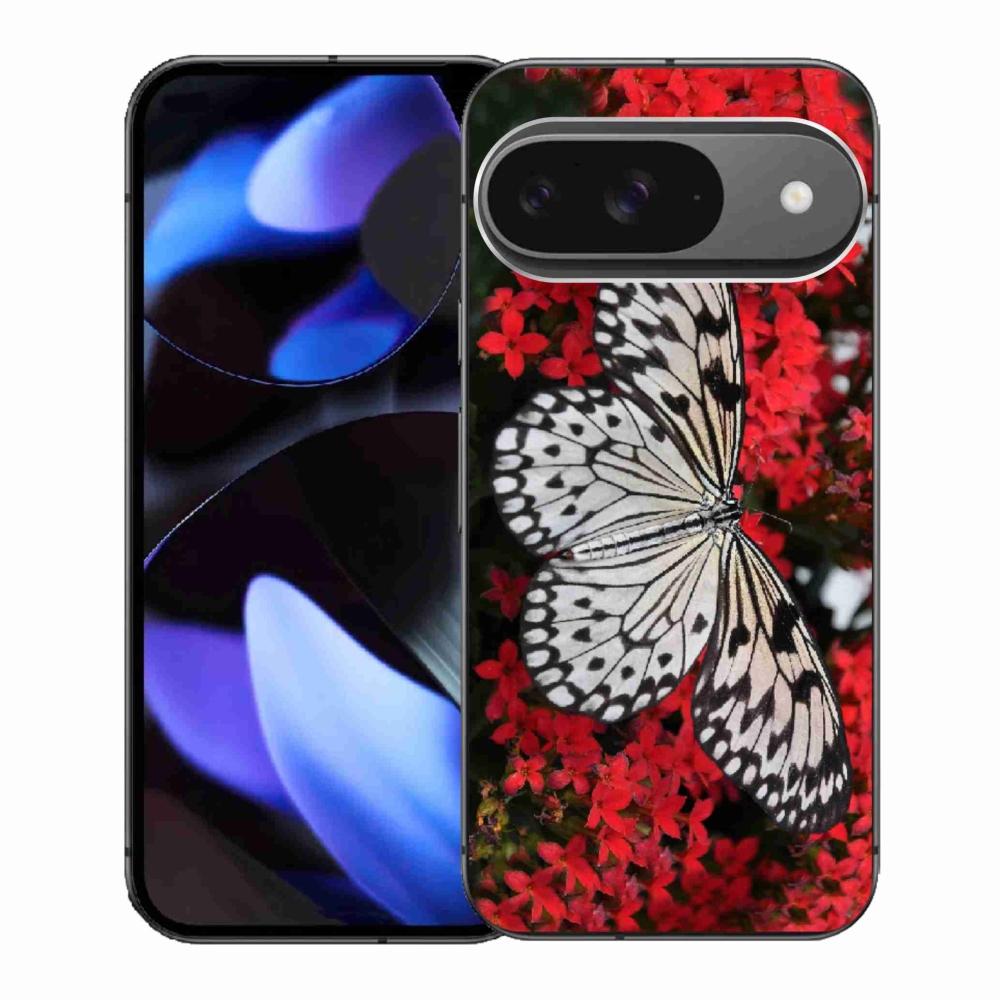 Gelový kryt mmCase na Google Pixel 9 - černobílý motýl 1