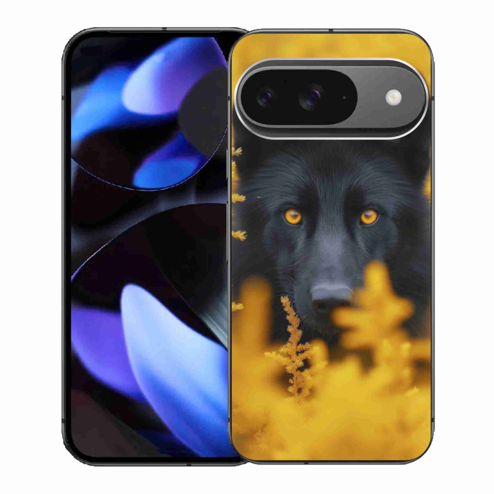 Gelový kryt mmCase na Google Pixel 9 - černý vlk 2