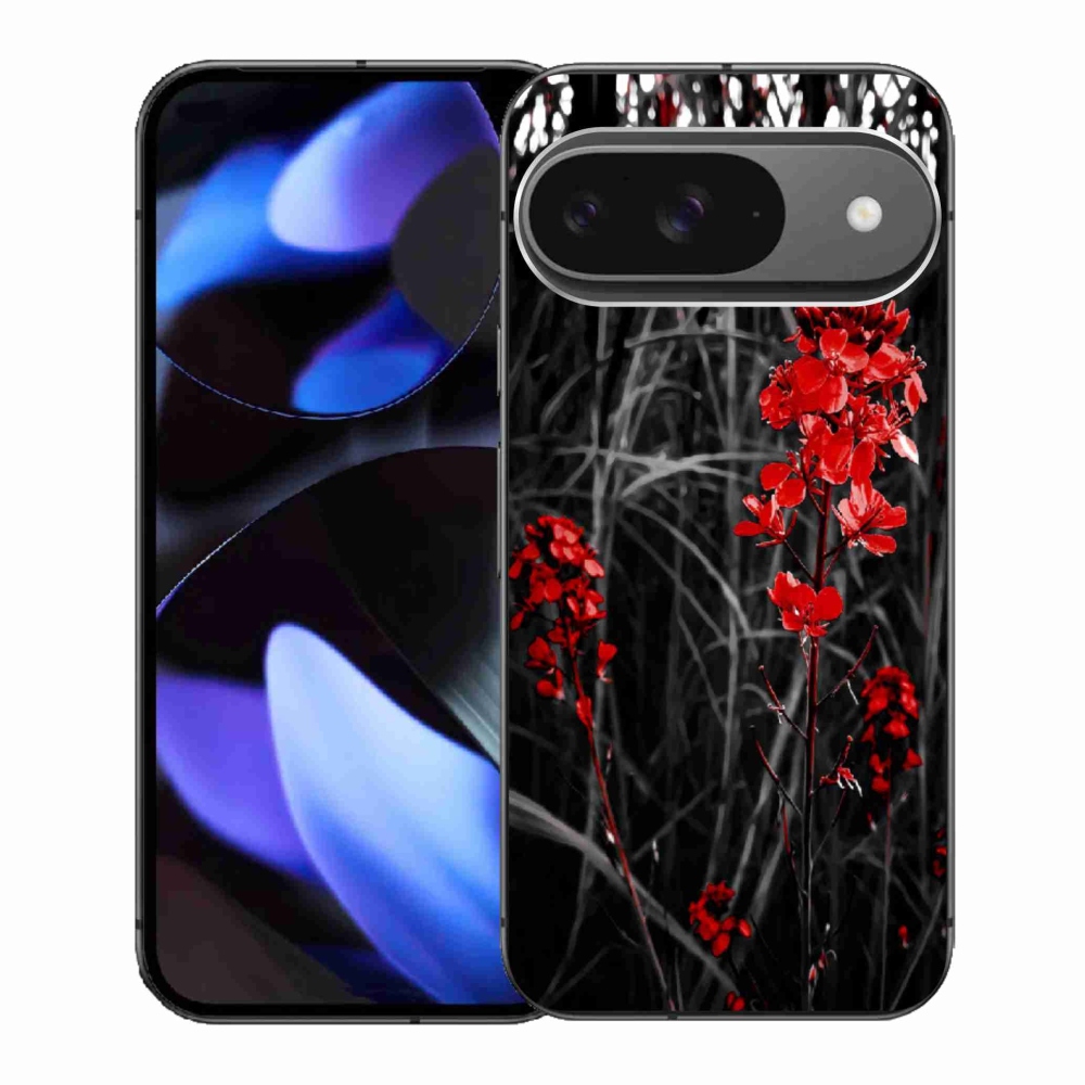 Gelový kryt mmCase na Google Pixel 9 - červená rostlina