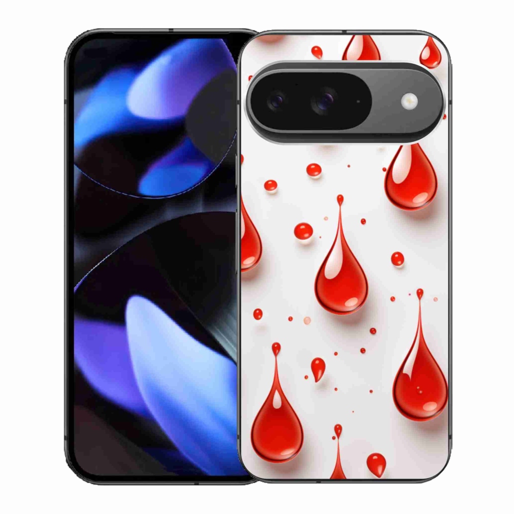 Gelový kryt mmCase na Google Pixel 9 - červené kapky