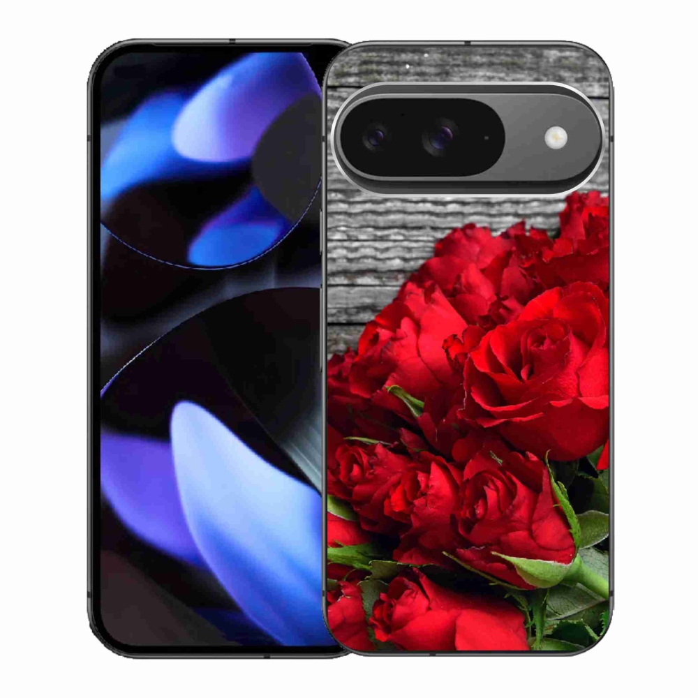 Gelový kryt mmCase na Google Pixel 9 - červené růže