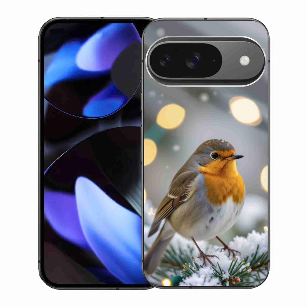 Gelový kryt mmCase na Google Pixel 9 - červenka v zimě