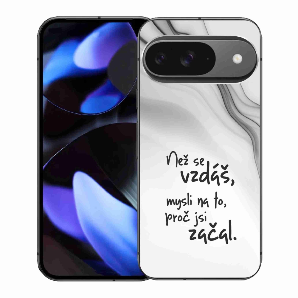 Gelový kryt mmCase na Google Pixel 9 - citát 2 bílé pozadí