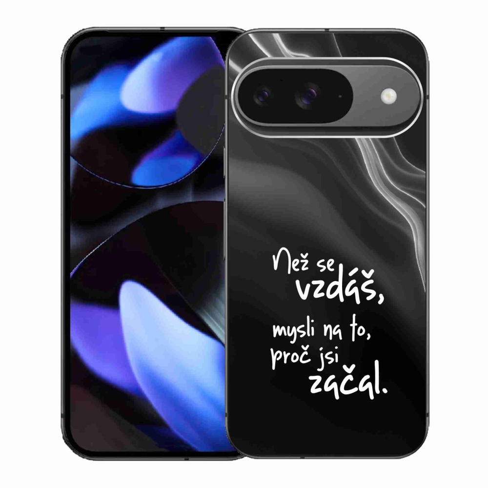 Gelový kryt mmCase na Google Pixel 9 - citát 2 černé pozadí
