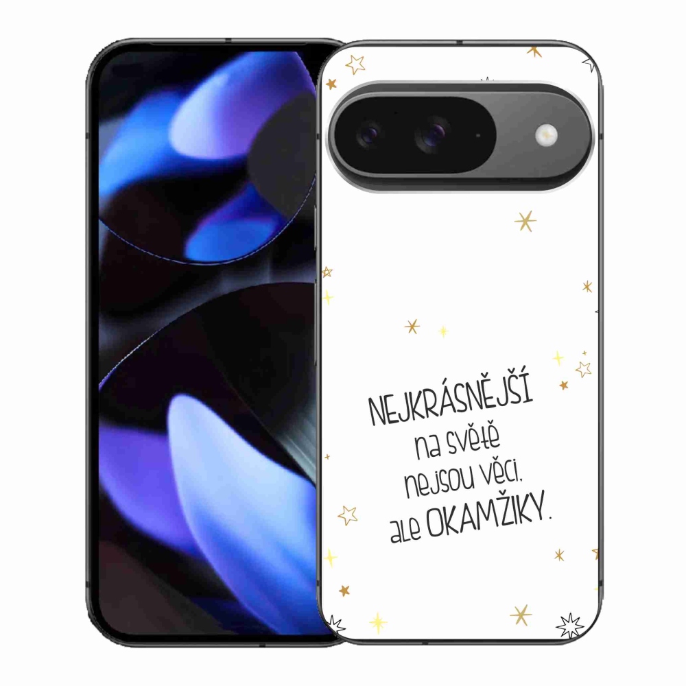 Gelový kryt mmCase na Google Pixel 9 - citát 4 bílé pozadí