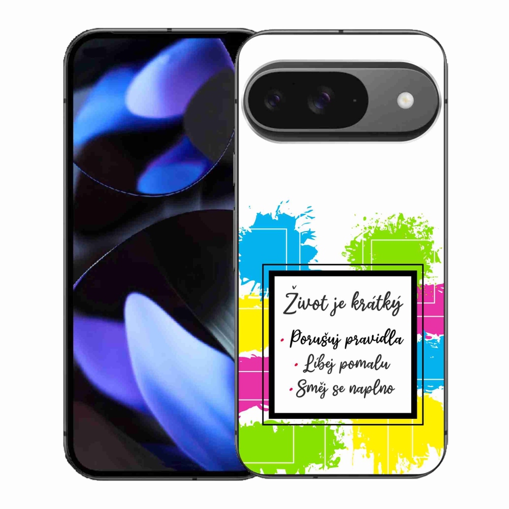 Gelový kryt mmCase na Google Pixel 9 - citát 5 bílé pozadí