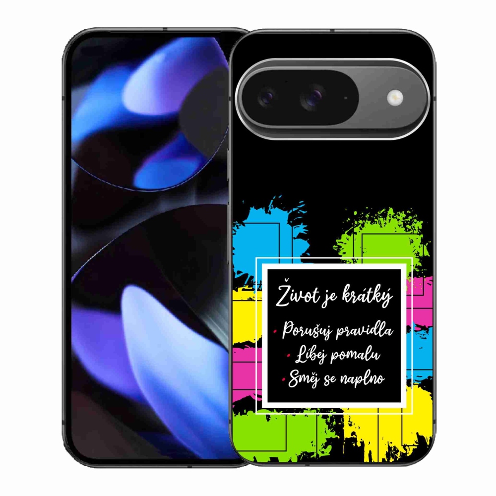 Gelový kryt mmCase na Google Pixel 9 - citát 5 černé pozadí
