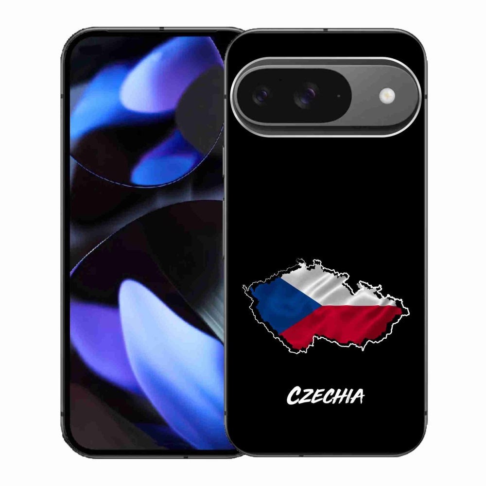 Gelový kryt mmCase na Google Pixel 9 - Czechia černé pozadí