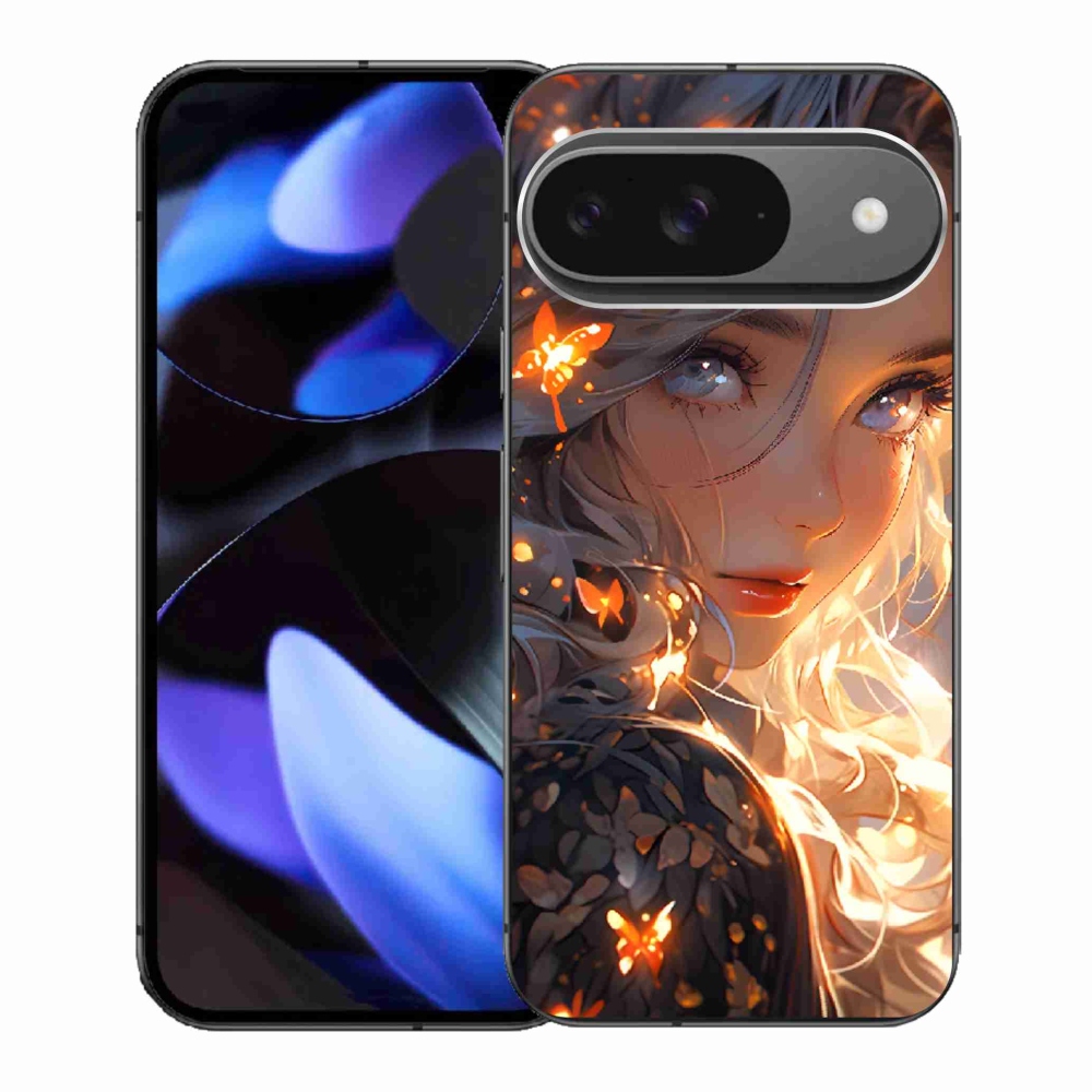 Gelový kryt mmCase na Google Pixel 9 - dívka a motýli
