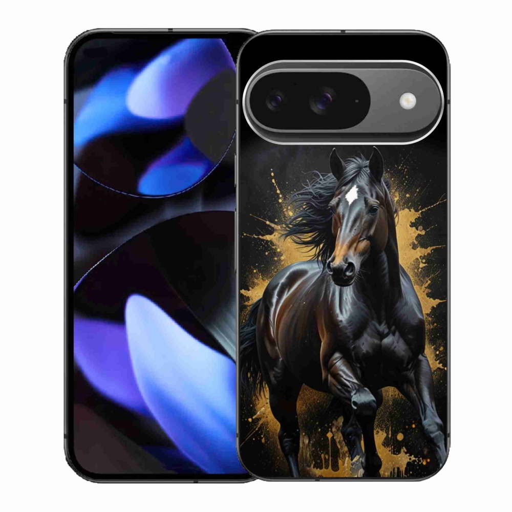 Gelový kryt mmCase na Google Pixel 9 - elegantní černý hřebec