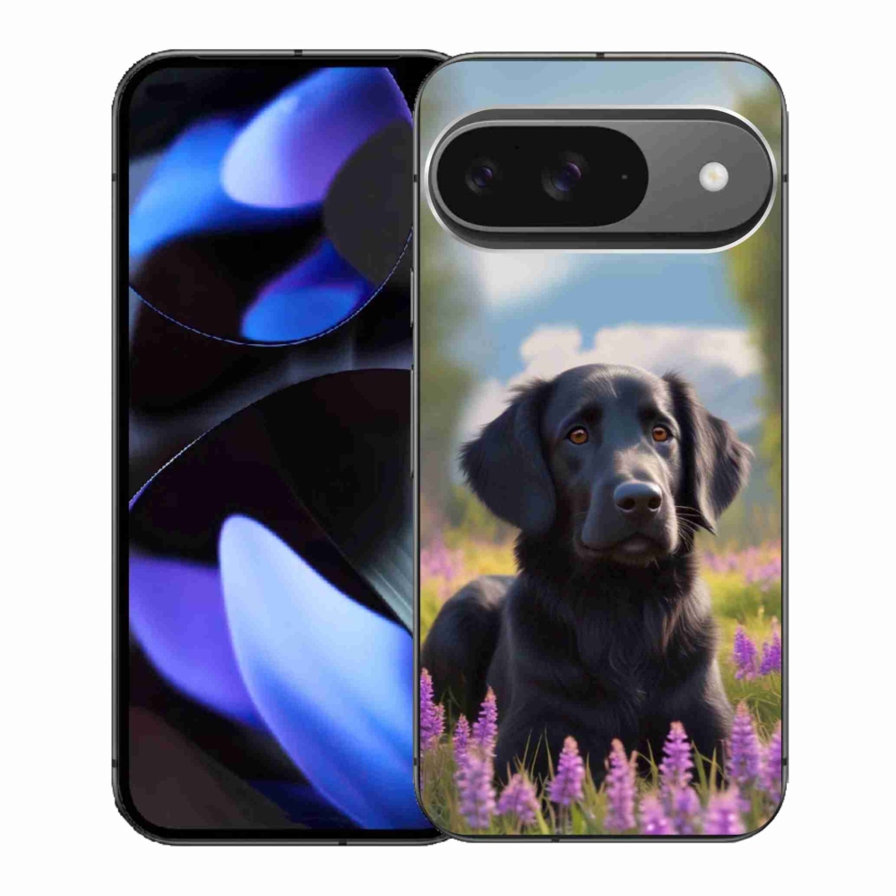 Gelový kryt mmCase na Google Pixel 9 - elegantní černý retrívr