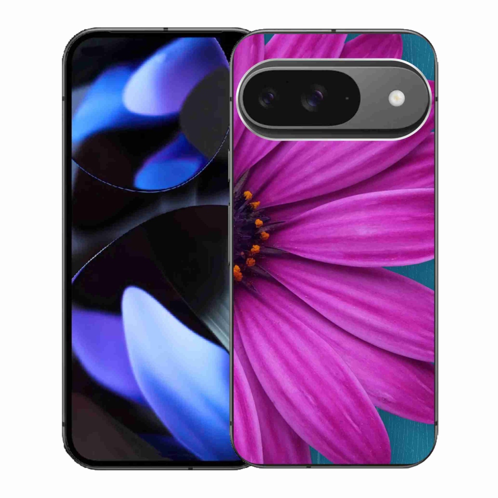 Gelový kryt mmCase na Google Pixel 9 - fialová kopretina