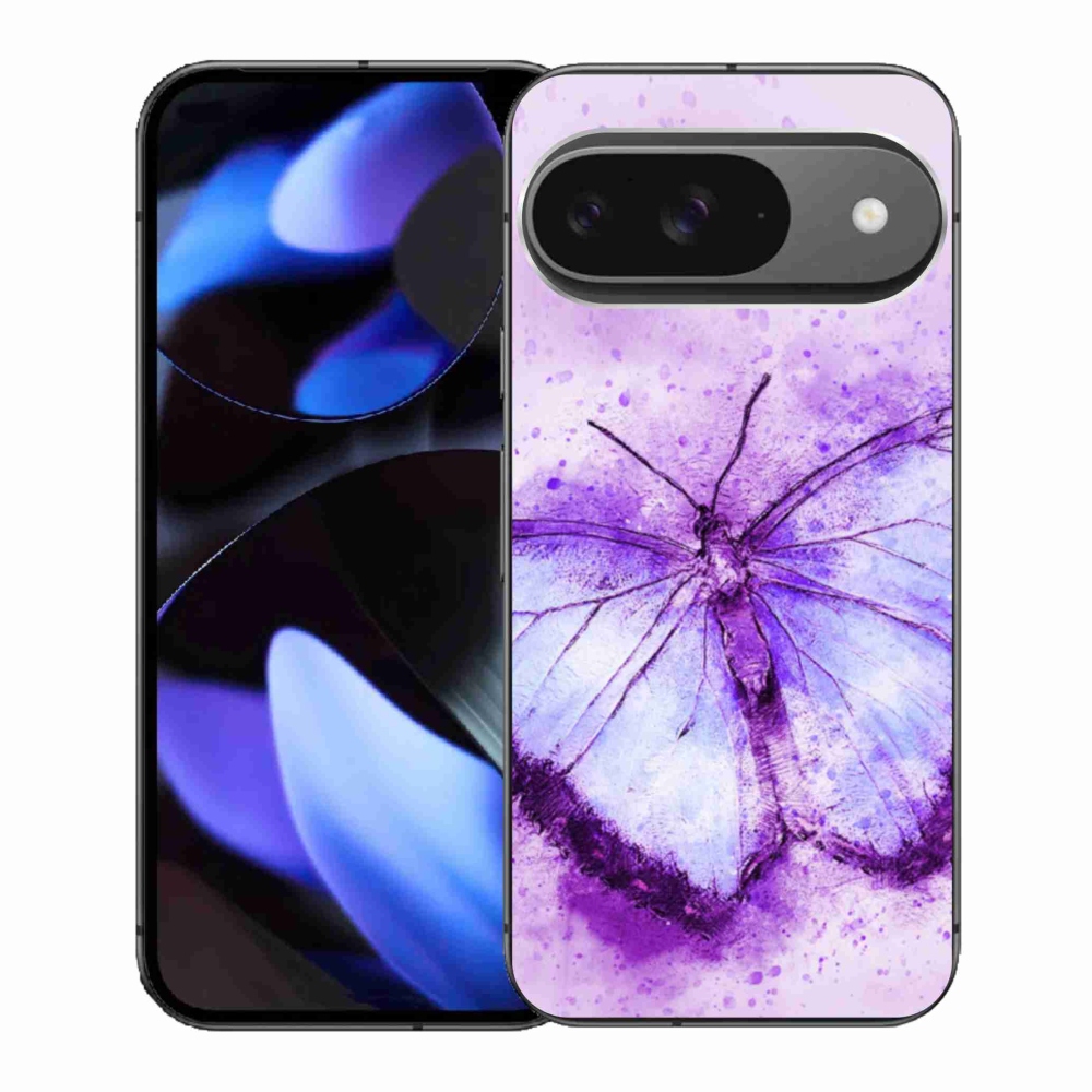 Gelový kryt mmCase na Google Pixel 9 - fialový motýl