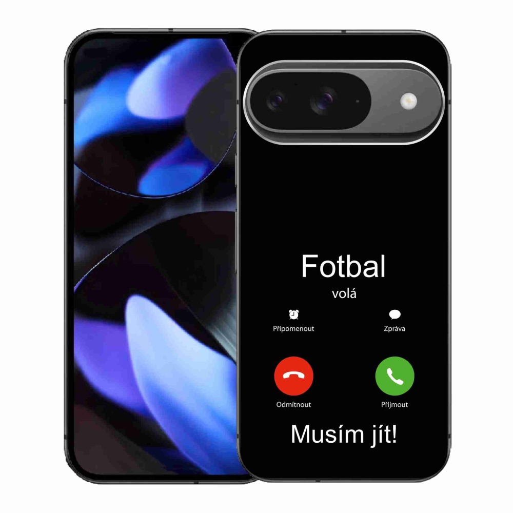 Gelový kryt mmCase na Google Pixel 9 - fotbal volá černé pozadí