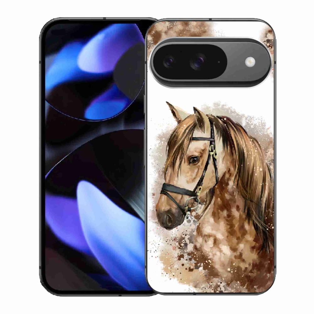 Gelový kryt mmCase na Google Pixel 9 - hnědý kreslený kůň