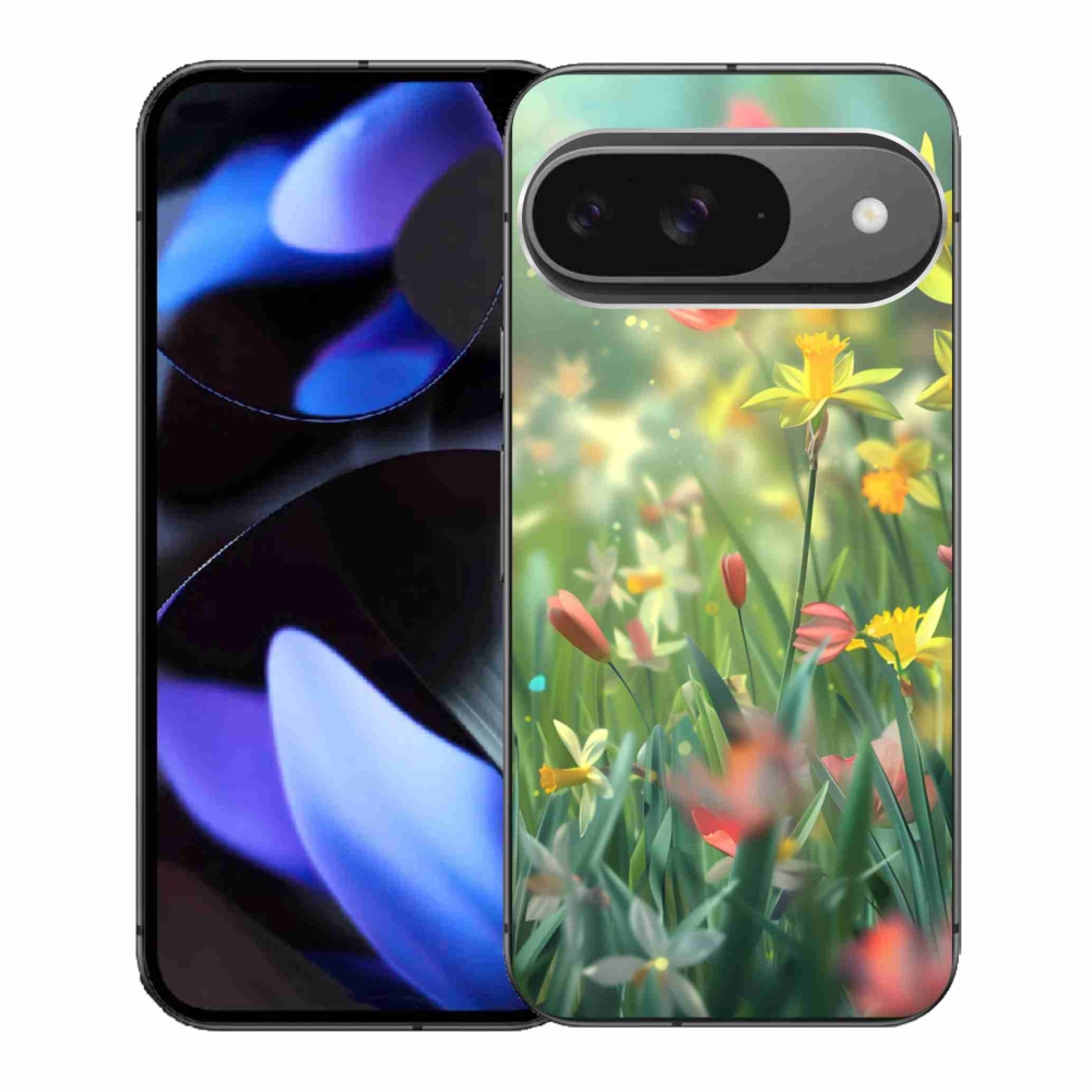 Gelový kryt mmCase na Google Pixel 9 - jarní květy