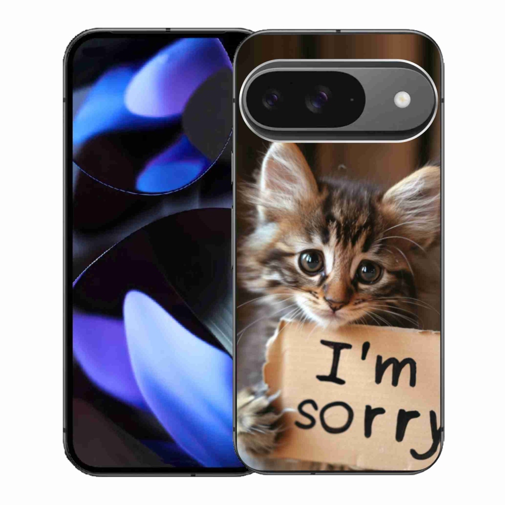Gelový kryt mmCase na Google Pixel 9 - kočíčí omluva