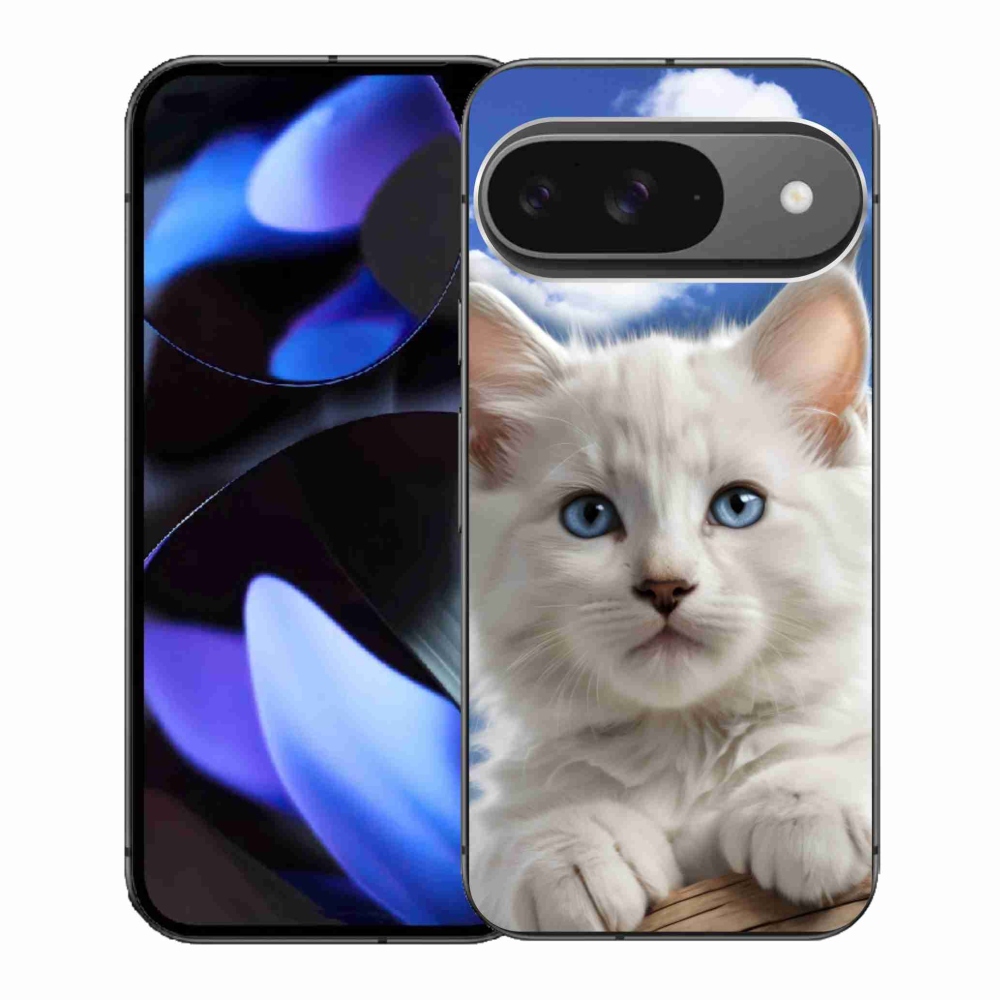 Gelový kryt mmCase na Google Pixel 9 - kotě a oblaka
